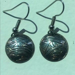 Native Hand-Engraved Sterling Silver Earrings
